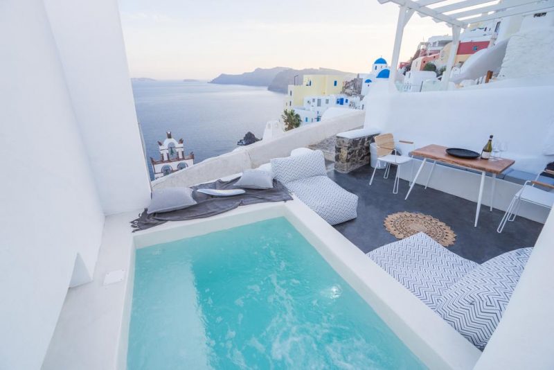 Onde ficar em Santorini: suite do Canva Hotel
