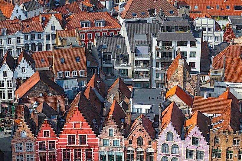O que fazer em Bruges: a cidade vista do alto do Campanário. Venha e fique uns dias; nada de bare-volta