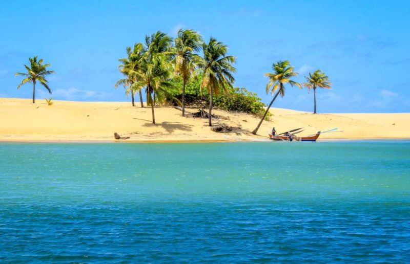 Fevereiro onde ir: formações de banco de areia na foz do Rio São Francisco. Fevereiro onde ir: formações de banco de areia na foz do Rio São Francisco.