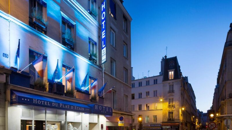 Hotel no centro de Paris barato- o exterior do Hotel Plat d'Etain