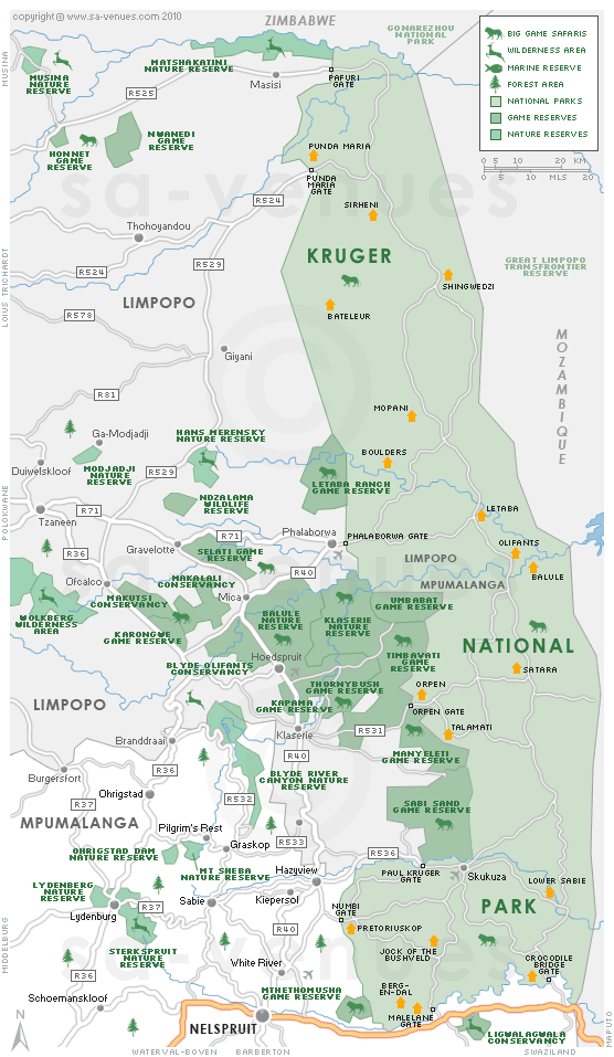 mapa Kruger e Great Kruger
