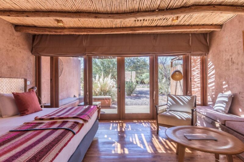 quarto do hotel Cumbres, no Deserto do Atacama