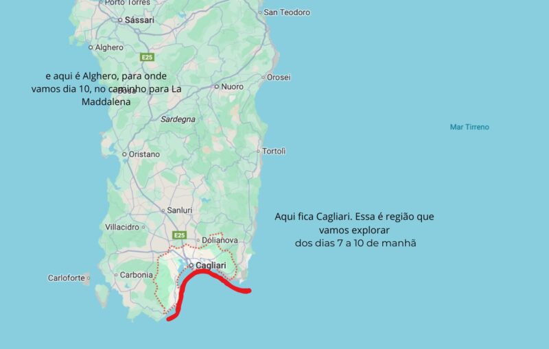 mapa sul da sardenha: Cagliari