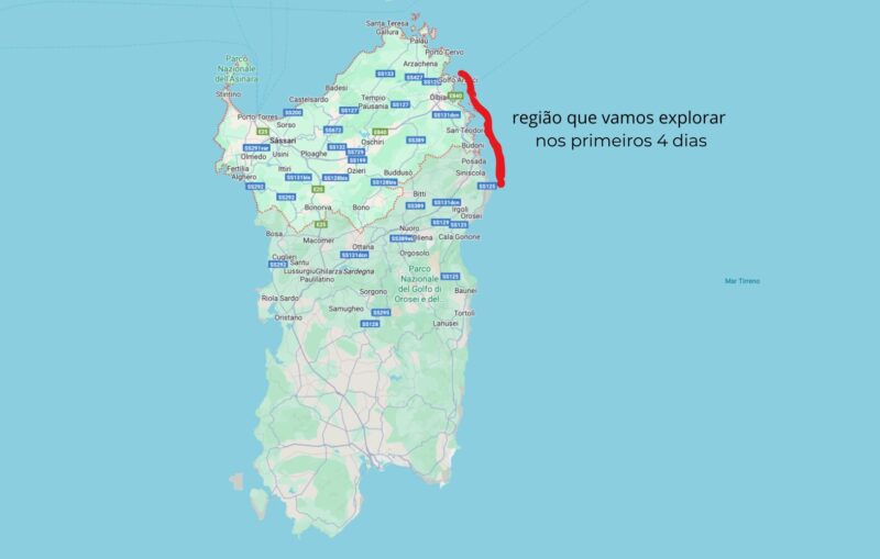 mapa sardenha sassari