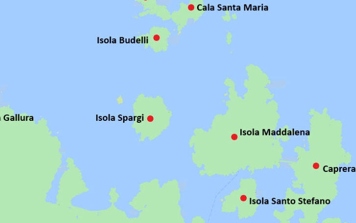 mapa la Maddalena Sardenha